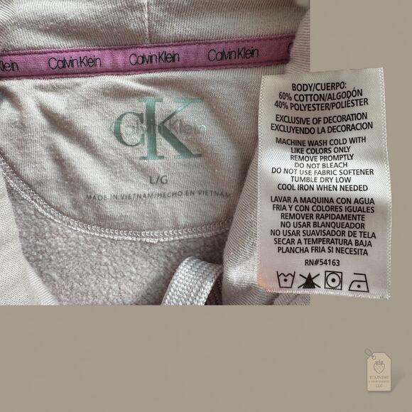 Calvin Klein Pink Cowl Neck Sweatshirt Pullover L - Picture 6 of 6
